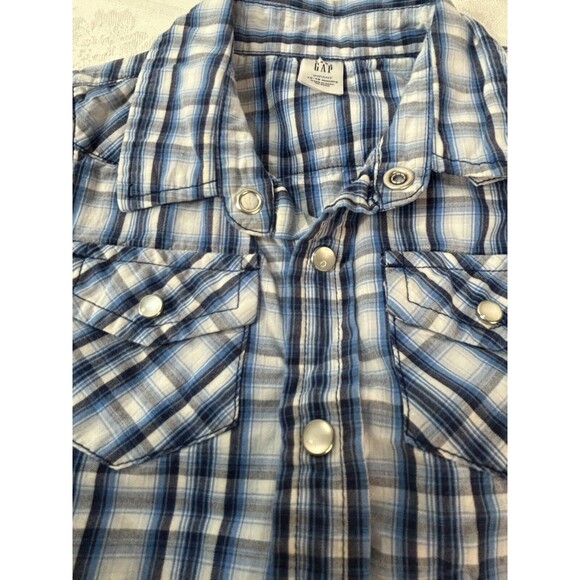Baby Gap Infant Pearl Snap Button Up Long Sleeve Shirt Size  18 Months - Blue - Picture 4 of 5